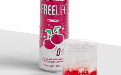 Cherry Fizz con agua gasificada